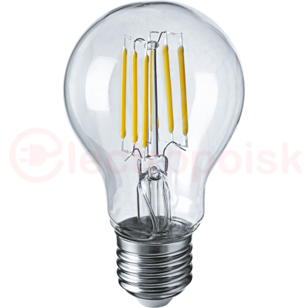 Лампа светодиодная LED 6вт Е27 теплый FILAMENT
