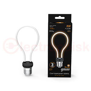 Лампа светодиодная LED 4 Вт 330 Лм 2700К теплая Е27 А72 milky Filament Artline Gauss
