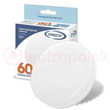 Лампа светодиодная LED 6w 6500К, GX53, 540Лм IONICH