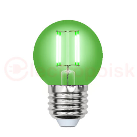 Лампа светодиодная декоративная цветная LED 5вт 200-250В шар 350Лм Е27 ЗЕЛЕНЫЙ Uniel Air color