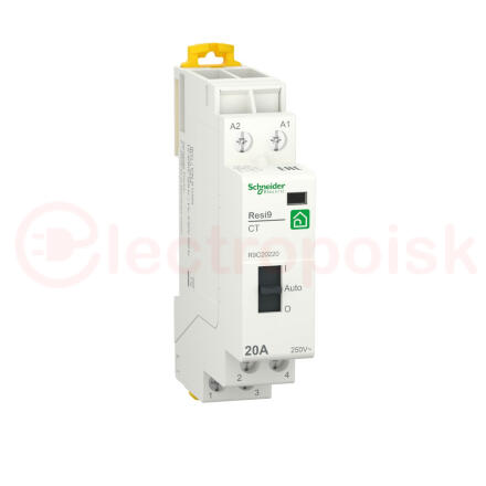 RESI9 Модульный КОНТАКТОР 1P+N 20А 2НО 230/250В АС 50Гц