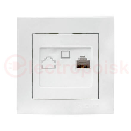 Валенсия розетка компьютерная RJ-45 1-местная белая EKF PROxima