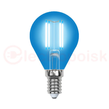 Лампа светодиодная декоративная цветная LED 5вт 200-250В шар 350Лм Е14 СИНИЙ Uniel Air color