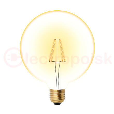 Лампа светодиодная декоративная LED 8вт 220-250В шар G125 680Лм Е27 2250К золотая колба Uniel Vintage