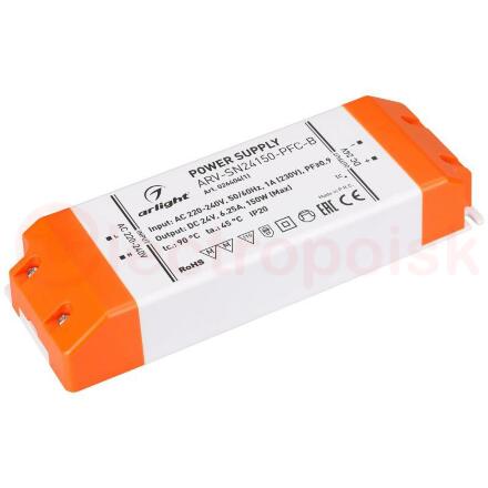 Блок питания ARV-SN24150-PFC-B (24V, 6.25A, 150W) (ARL, IP20 Пластик, 3 года)