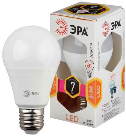 Лампа светодиодная LED A60-7W-827-E27(диод,груша,7Вт,тепл,E27)