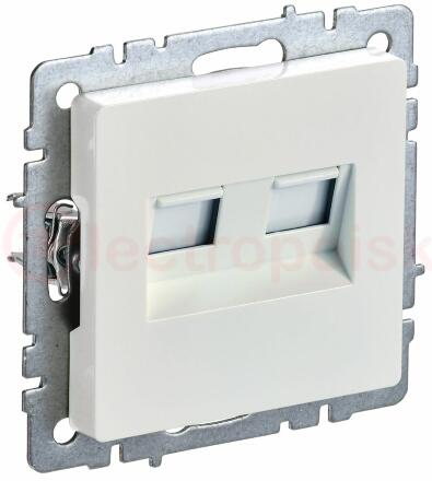 BRITE Розетка компьютерная двойная кат.5E RJ45 РК10-2-БрЖ жемчуг