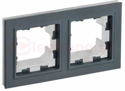 BRITE Рамка 2 поста IP44 РУ-2-БрГ-44 графит