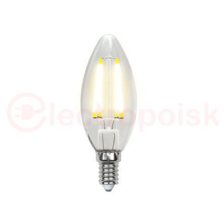 LED-C35-7,5W/WW/E14/CL GLA01TR Лампа светодиодная. Форма ''свеча'', прозрачная. Серия Air. Теплый белый свет (3000K). Картон. ТМ Uniel