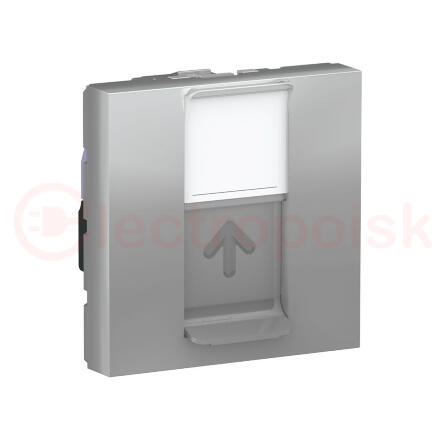Розетка UNICA MODULAR компьютерная RJ45 одиночная категория 6 STP 2 модуля алюминий