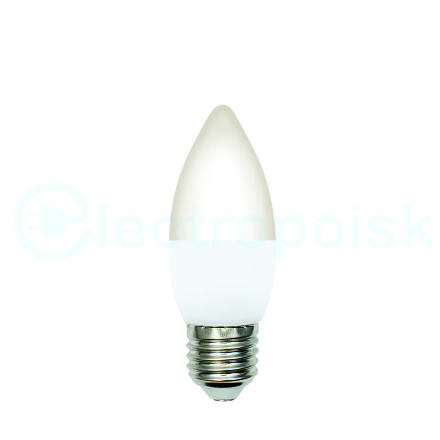 Лампа светодиодная LED-C37-5W/3000K/E27/FR/SLS Форма свеча матовая Теплый белый свет (3000K) ТМ Volpe