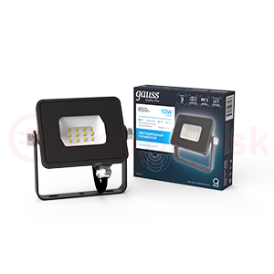 Прожектор светодиодный ДО-10 Вт 850 Лм 6500К 200-240 В IP65 графитовый LED Qplus Gauss