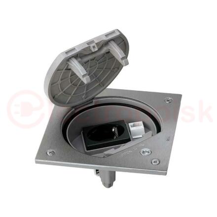 Основа влагостойкая IP66 с замком, розеткой Schuko и разъемом RJ45 Cat.5e UTP из нержавеющей стали K45 Connect