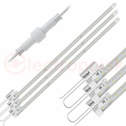 ULY-P90-10W/SPFR/K IP65 AC220V CLEAR KIT09 Светильник для растений светодиодный линейный, 600мм. Спектр для фотосинтеза. В составе набора из 9-ти штук. TM Uniel