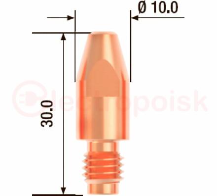 Наконечник контактный M8х30 мм ECU D 1.0 мм (10 шт