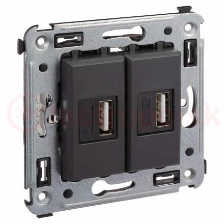 USB зарядное устройство в стену, ''Avanti'', ''Черный матовый''