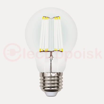 Лампа светодиодная LED 7вт 200-250В форма А диммируемая 630Лм E27 3000К Uniel Air филамент