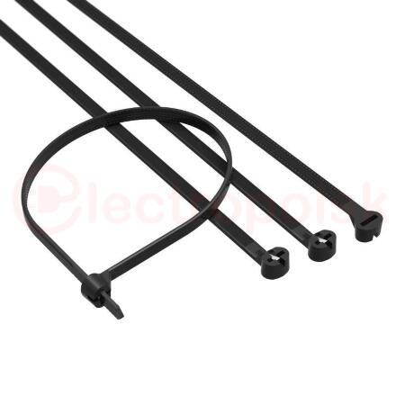 Хомут P6.6 с двойным замком, черный 2,5x200