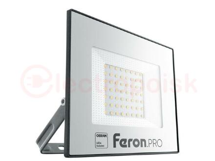 Прожектор светодиодный ДО-30w 6400К 3000Лм IP65 черный Feron.PRO