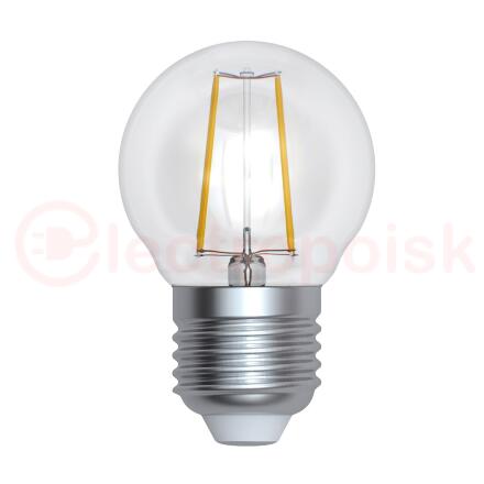 Лампа светодиодная Форма шар прозрачная Серия Sky Белый свет (4000К) LED-G45-9W/4000K/E27/CL PLS02WH