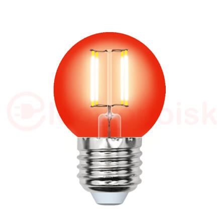 Лампа светодиодная декоративная цветная LED 5вт 200-250В шар 350Лм Е27 КРАСНЫЙ Uniel Air color