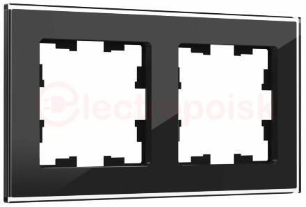 BRITE Рамка 2 -местная РУ-2-2-БрЧ стекло черный
