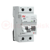 Автомат дифференциальный DVA-6 1P+N 13А (C) 300мА (A) 6кА AVERES Автомат дифференциальный DVA-6 1P+N 13А (C) 300мА (A) 6кА AVERES