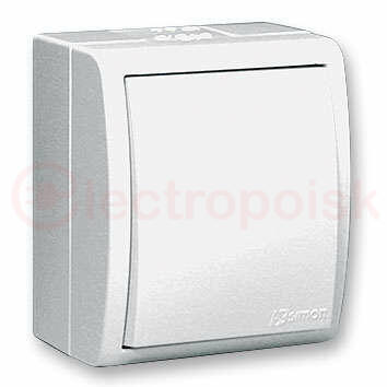 Выключатель одноклавишный, с подсветкой, IP54 10А, 250В, винтовой зажим, S15A, белый