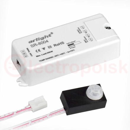 Датчик SR-8004 black (220V, 500W, PIR-Sensor) (ARL, -)