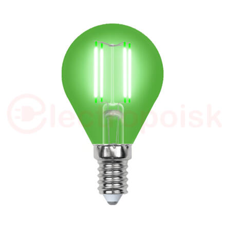 Лампа светодиодная декоративная цветная LED 5вт 200-250В шар 350Лм Е14 ЗЕЛЕНЫЙ Uniel Air color