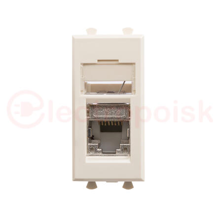 Компьютерная розетка ''Ванильная дымка'' ''Avanti'' RJ-45 модульная, кат. 5е экран, 1 мод