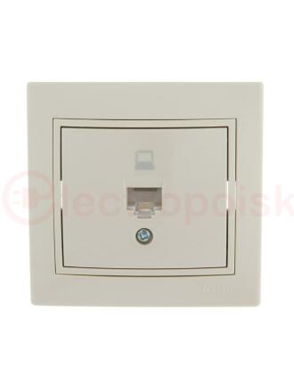 MIRA Розетка компьютерная RJ45 х 1 бежевая