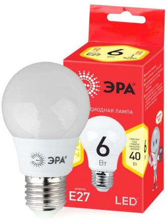 Лампа светодиодная LED A55-6W-827-E27(диод,груша,6Вт,тепл,E27)