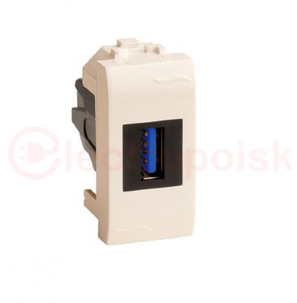 Розетка USB 3.0 Brava слоновая кость 1 модуль