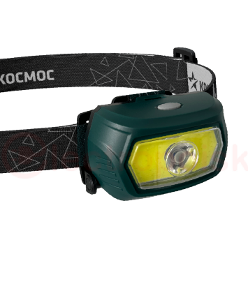 Фонарь налобный аккум/3Вт+5ВтCOB/кол. линза/съемн Li-ion18650 1200mAh/USBшн typeC