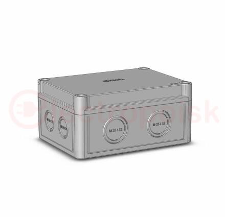 Коробка КР2801-711 ПК поликарбонат,серый цвет корпуса и крышки,крышка низкая, пластина МП1