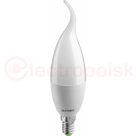 Лампа светодиодная LED 10вт Е14 теплый матовая свеча на ветру