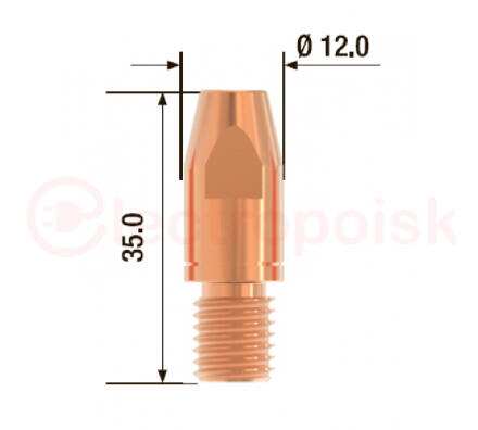 Наконечник контактный M10х35 мм CuCrZr D 1.6 мм (25 шт.)