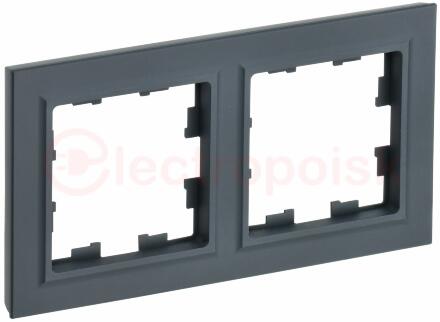 BRITE Рамка 2 поста РУ-2-БрГ графит