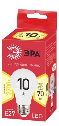 Лампа светодиодная LED A60-10W-827-E27,груша,10Вт,тепл,E27