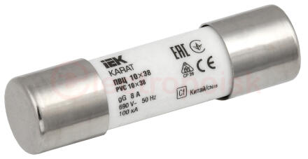 Плавкая вставка цилиндрическая ПВЦ 10х38 8А KARAT IEK