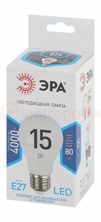 Лампа светодиодная LED A60-15W-840-E27(диод,груша,15Вт,нейтр,E27)
