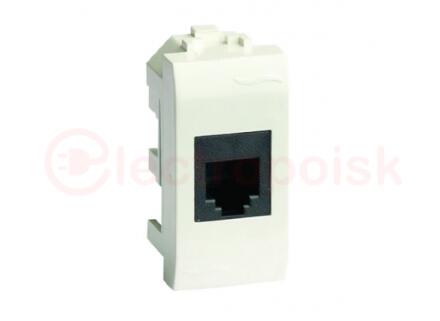 Розетка компьютерная RJ45 категория 5е экранированная (разъем AMP) бежевая 1 модуля