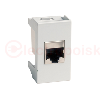 Розетка RJ-45 категория 6 экр Viva 1 модуль серая