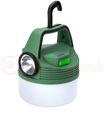 Фонарь кемпинговый аккум/16Вт+3Вт/Li-ion18650 2400mAh/Powerbank/индикатор/USBшнур