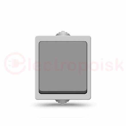Выключатель Аллегро 1 клавиша IP54 серый