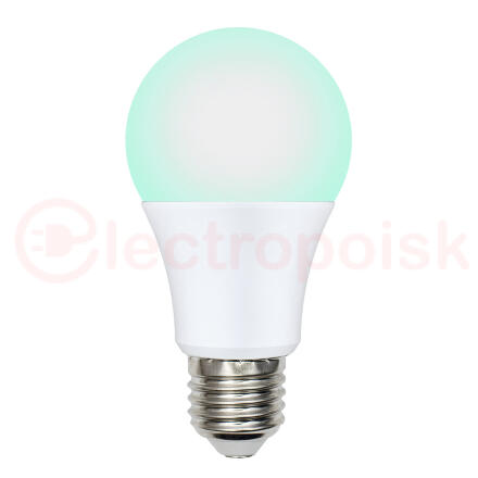 LED-A60-9W/SCBG/E27/FR/DIM IP65 PLO65WH Лампа светодиодная диммируемая для бройлеров. Спектр синий и зеленый. TM Uniel