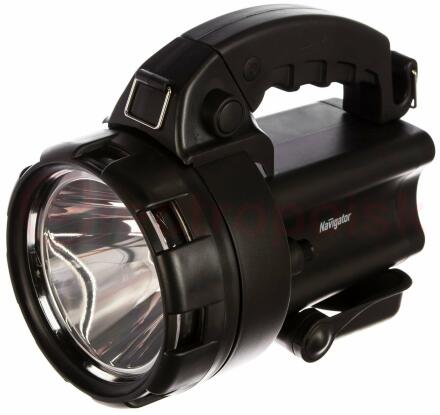 Фонарь светодиодный NPT-SP09-ACCU 1LED 3Вт+4LED аккумуляторный прожектор пластик