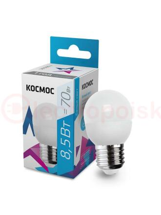 Лампа светодиодная LED 8.5Вт GL45 220В Е27 D37x99 4500K 720 лм белый Космос