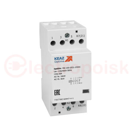 Контактор 230В AC 4НО 25А OptiDin MK-100-2540-230AC